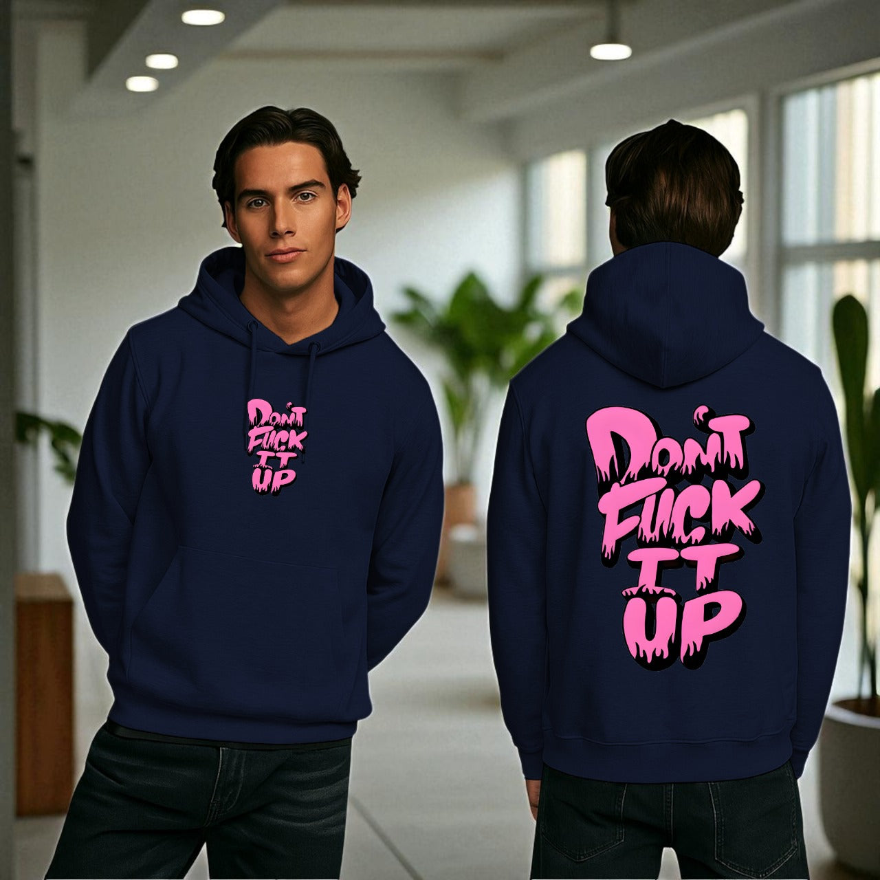 Printed Kangaroo Hoodie