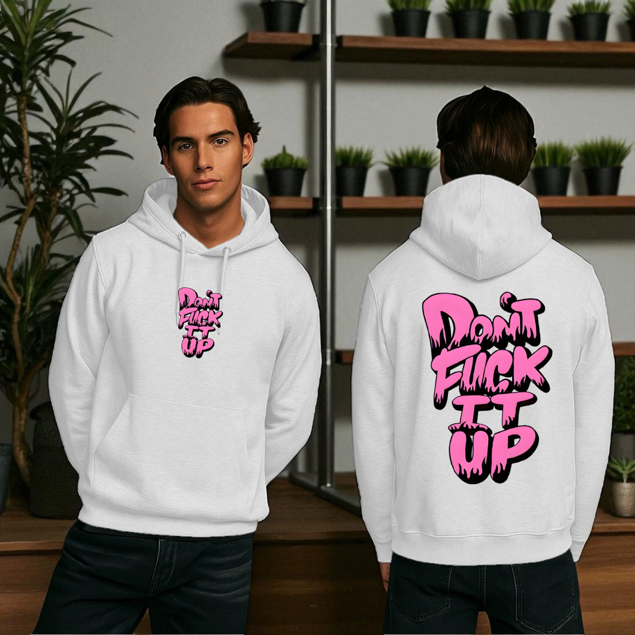 Printed Kangaroo Hoodie