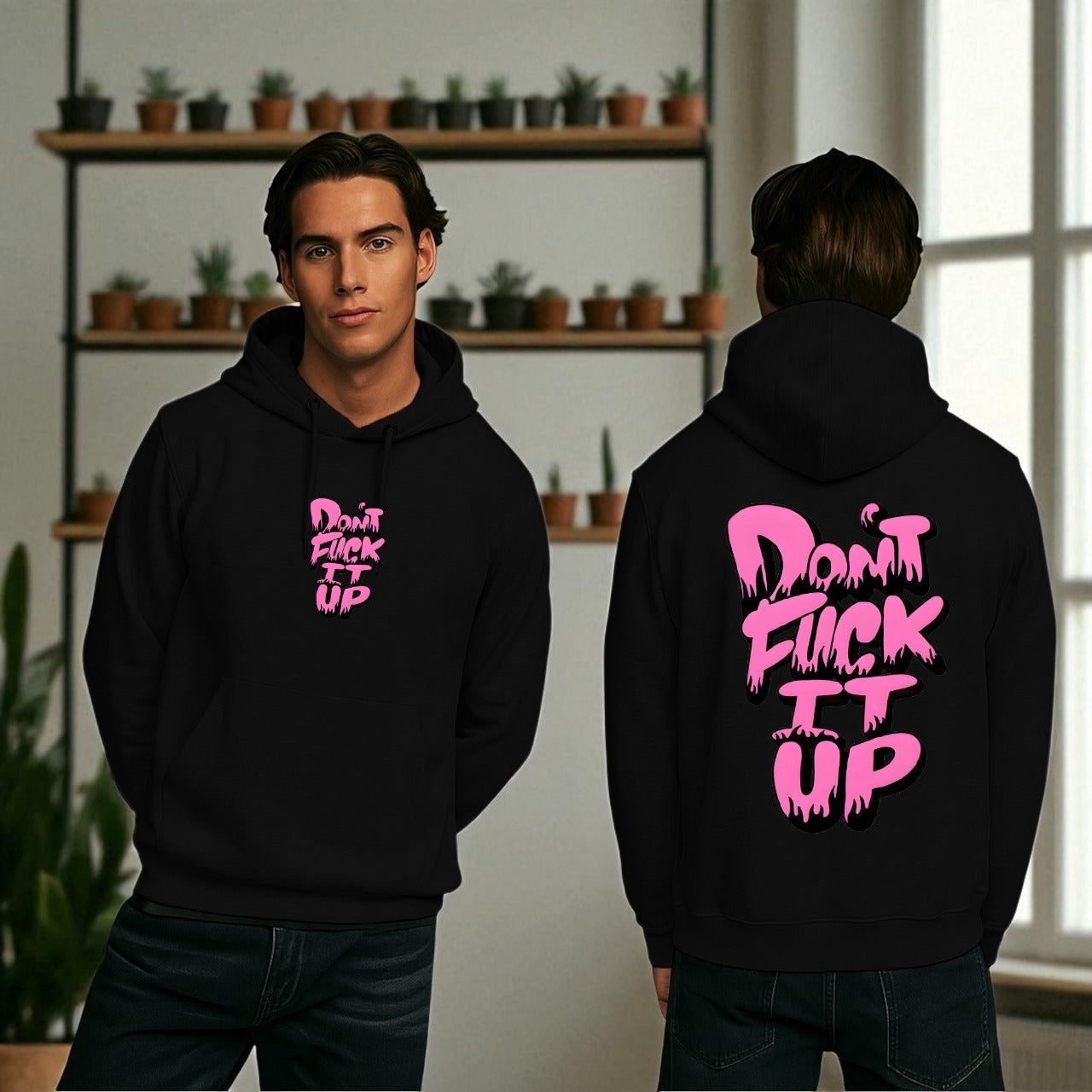 Printed Kangaroo Hoodie