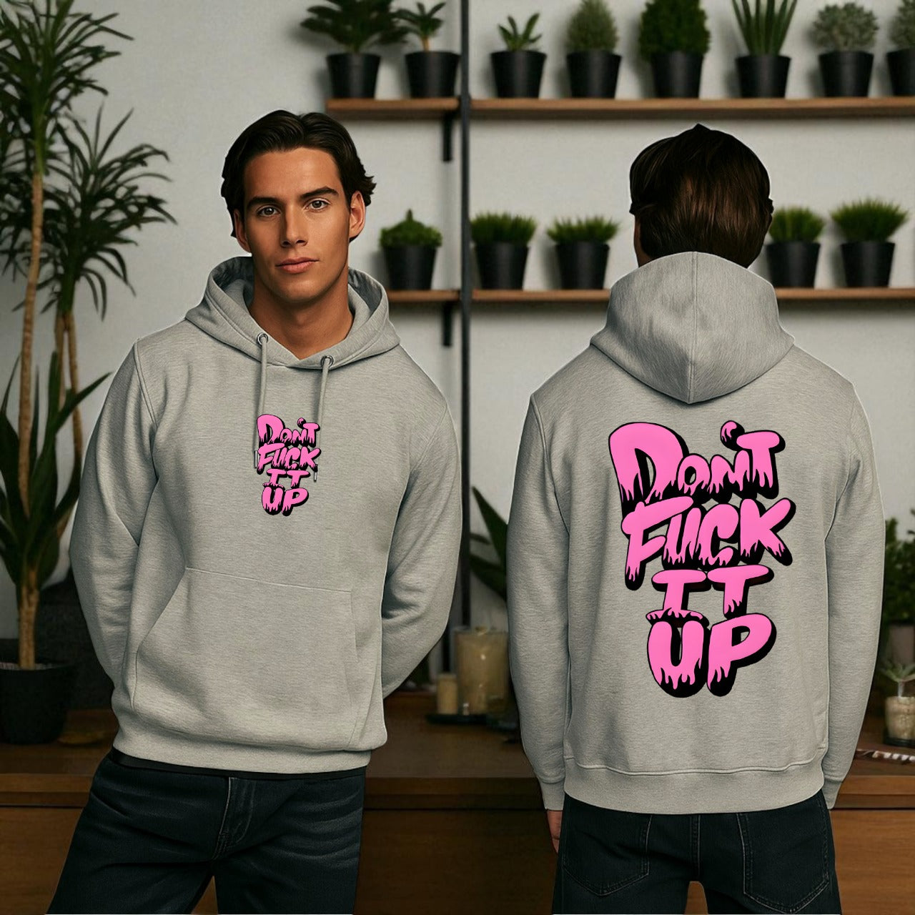 Printed Kangaroo Hoodie