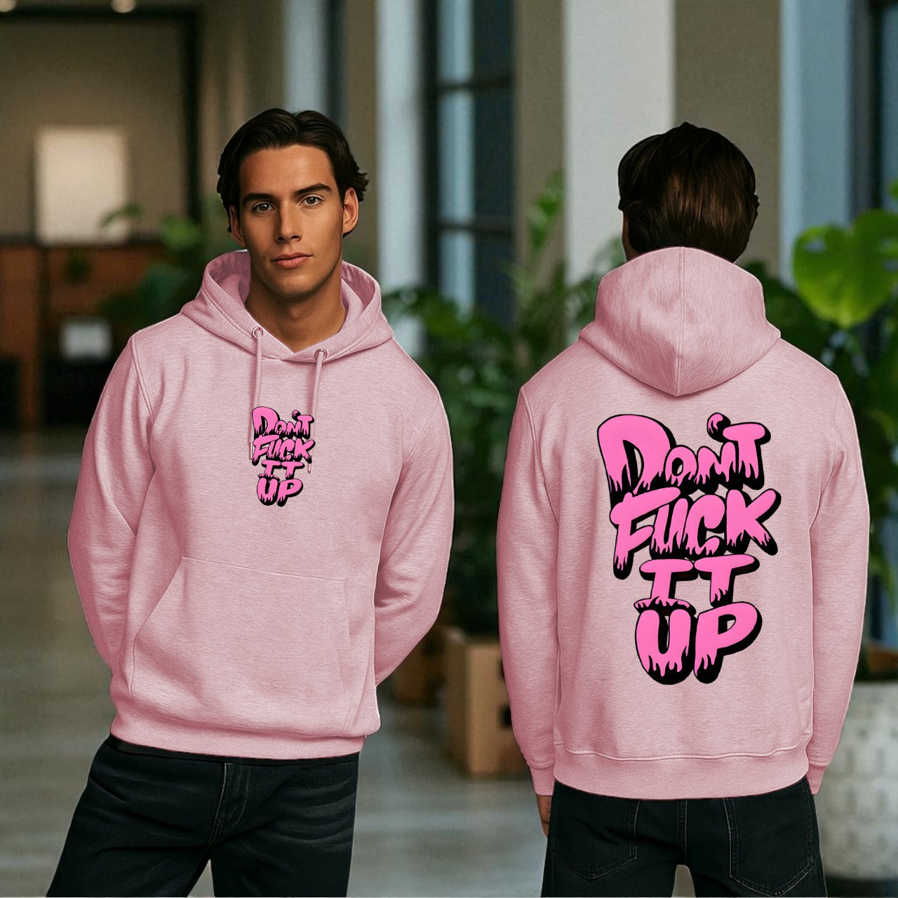 Printed Kangaroo Hoodie